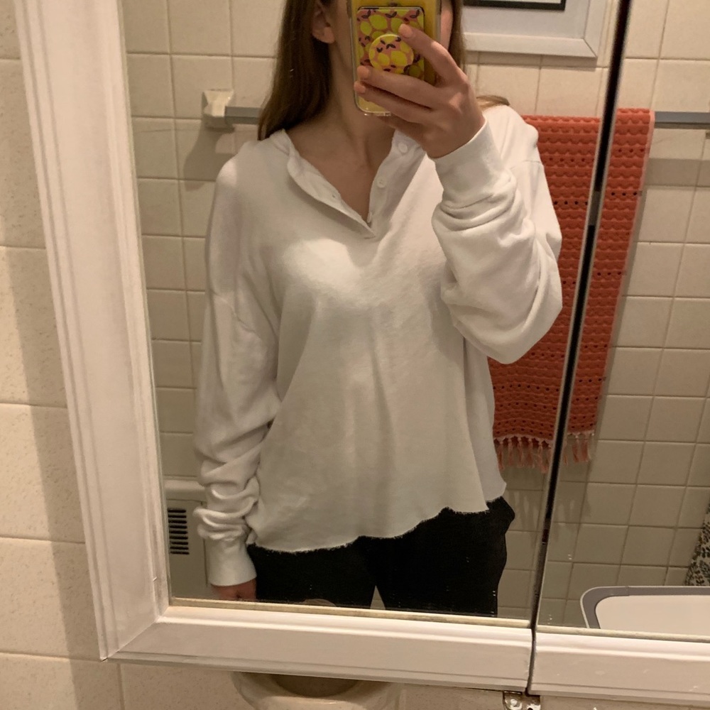 White oversized brandy Melville top